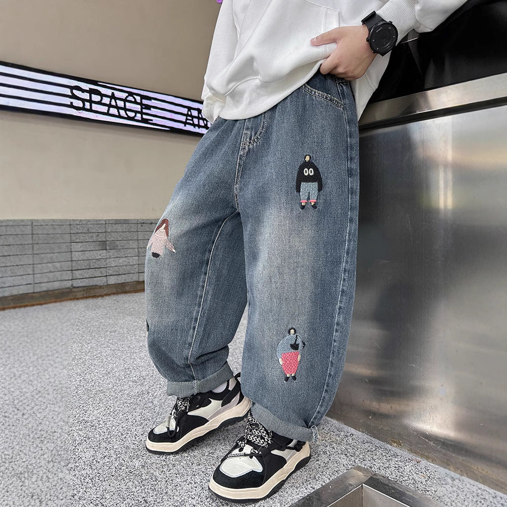 Boys' jeans: new  spring collection - stylish jeans for boys, spring pants for kids, handsome long pants for mid-to-large children, spring/autumn styles