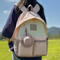 Backpack, lightweight outdoor, large capacity, niche style, pure color, travel, work clothing, school bag, student, good-looking, contrast color, lightweight school bag
