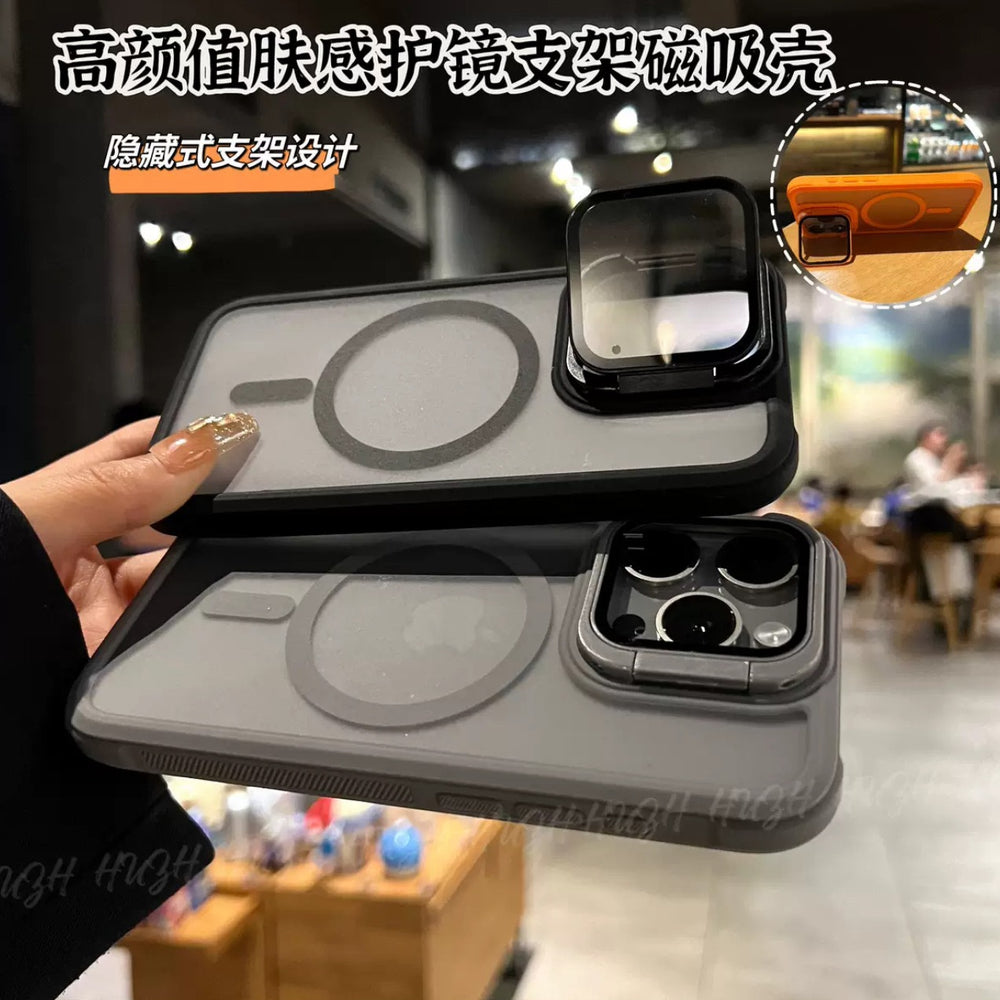 Lens holder and goggles suitable for apple 16promax skin-feeling frosted magnetic phone case iphone15 protective cover
