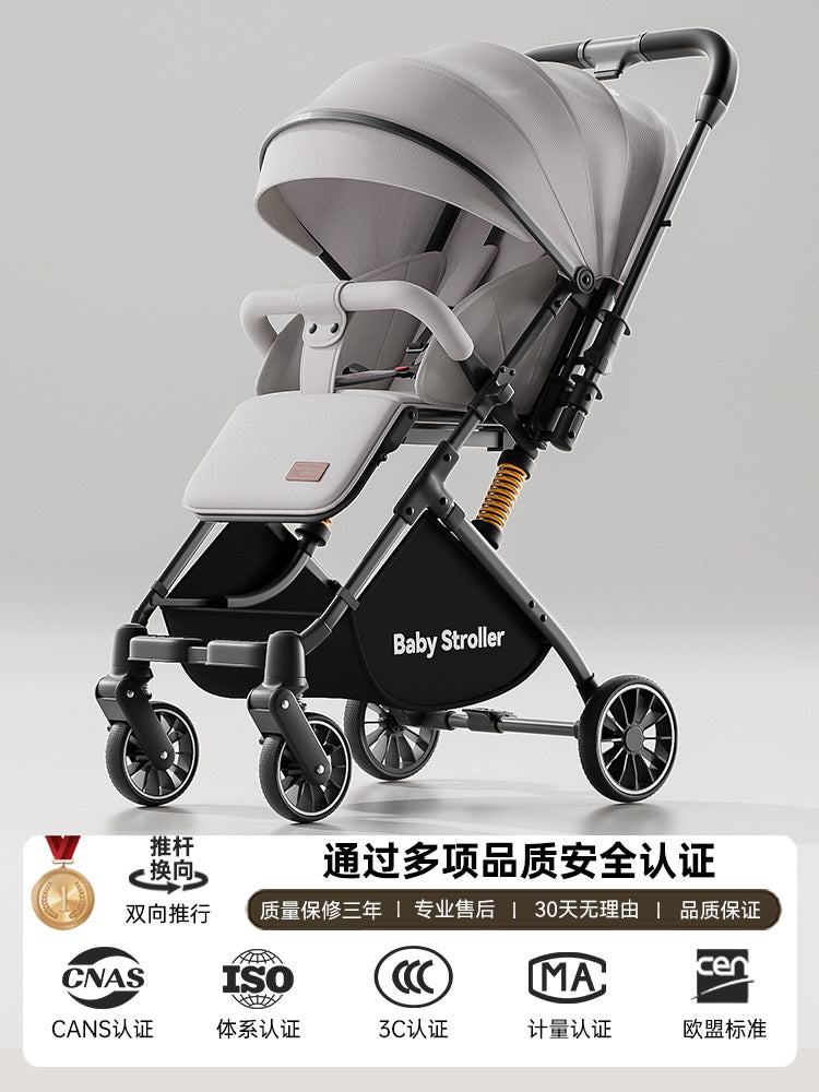 High-view two-way stroller, 0-3 years, convertible pushchair, lightweight & foldable, baby walking assistant