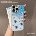 Turtle and starfish design, eye-catching phone case for apple 17 pro max. perfect for the beach, this iphone 16 case offers drop protection and a vibrant, ocean-inspired look