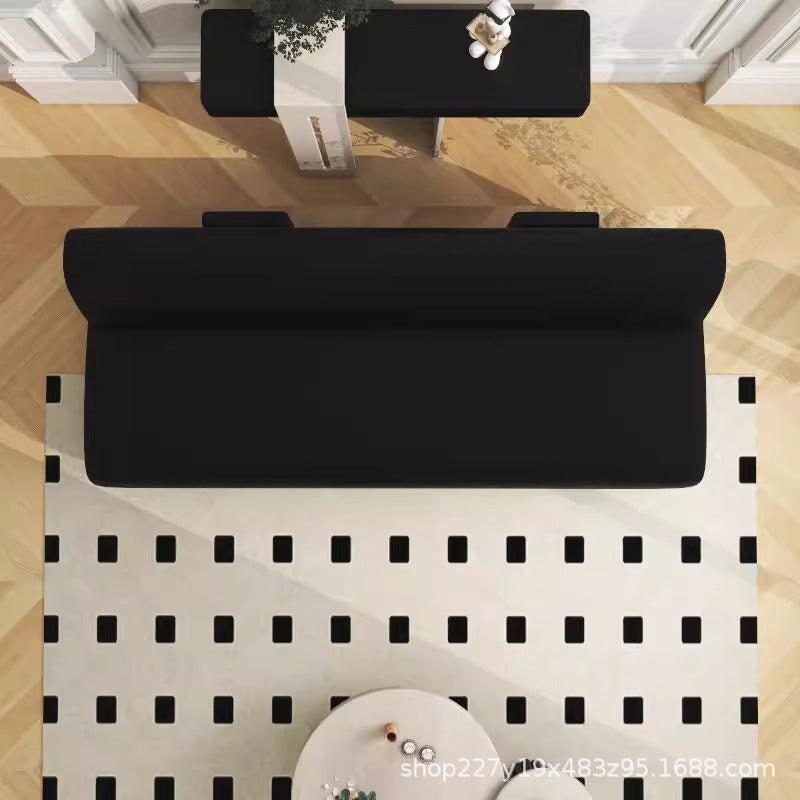 Nordic light luxury minimalist designer cat paw leather sofa, straight-row style, trendy fabric, small apartment multi-person sofa