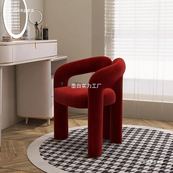 Simple cream style makeup chair household dressing stool nail salon chair simplicity bedroom single casual dining chair