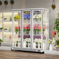 Huaer three-sided glass flower preservation cabinet display cabinet refrigerator stainless steel mirror freezer vertical flower refrigerator
