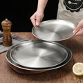 Korean style barbecue plate steak plate round plate stainless steel barbecue shop golden round barbecue plate bone plate snack plate