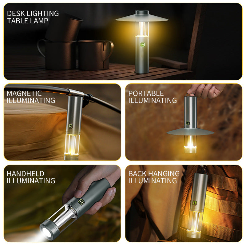3-in-1 camping light, long battery life, multi-functional outdoor camping, fishing, portable flashlight, spot wholesale
