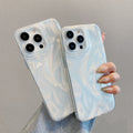 New ins-style feather yarn silver apple 16 pro creative phone case iphone 14/13 laser hard protective cover