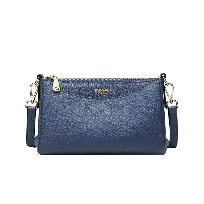 Crossbody bag women's 2025 new small bag, genuine leather women's bag, fashionable and simple large-capacity mother casual cowhide shoulder bag