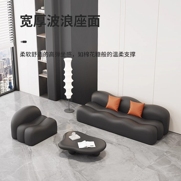 new leather reception desk wave rest area lounge seating for salon, office, and nordic living room