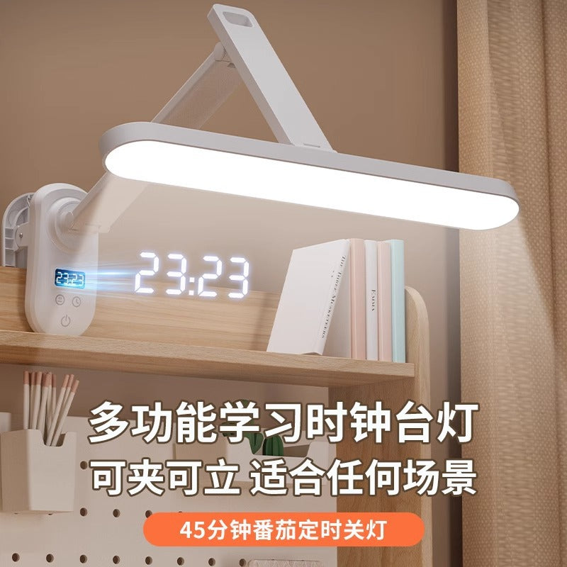 High-intensity eye-care desk lamp - ideal for studying, college students, dorms - clip-on reading light, rechargeable eye protection study lamp
