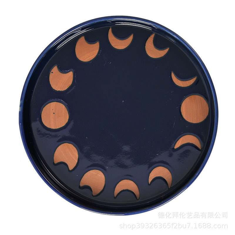 Influencer-style retro creative stoneware dinner plate - ceramic dinner plate, salad plate, steak plate for home use - wholesale