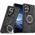 Suitable for samsung s26ultra lingsheng cross-border mecha mobile phone case a56 rotating magnetic bracket anti-fall protective cover