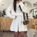 2025 new european and american casual resort style knit long sleeve mini dress women's autumn/winter amazon independent store