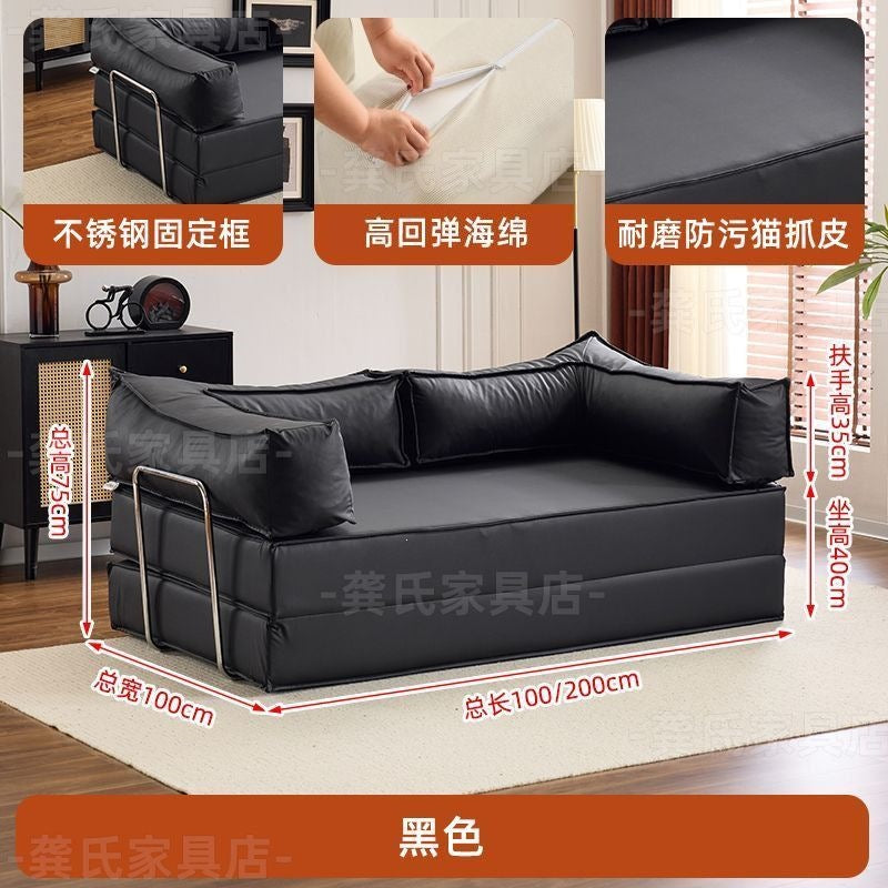 Sofa living room fabric casual small apartment rental house single and double reclining sofa assembled foldable dual-purpose sofa bed