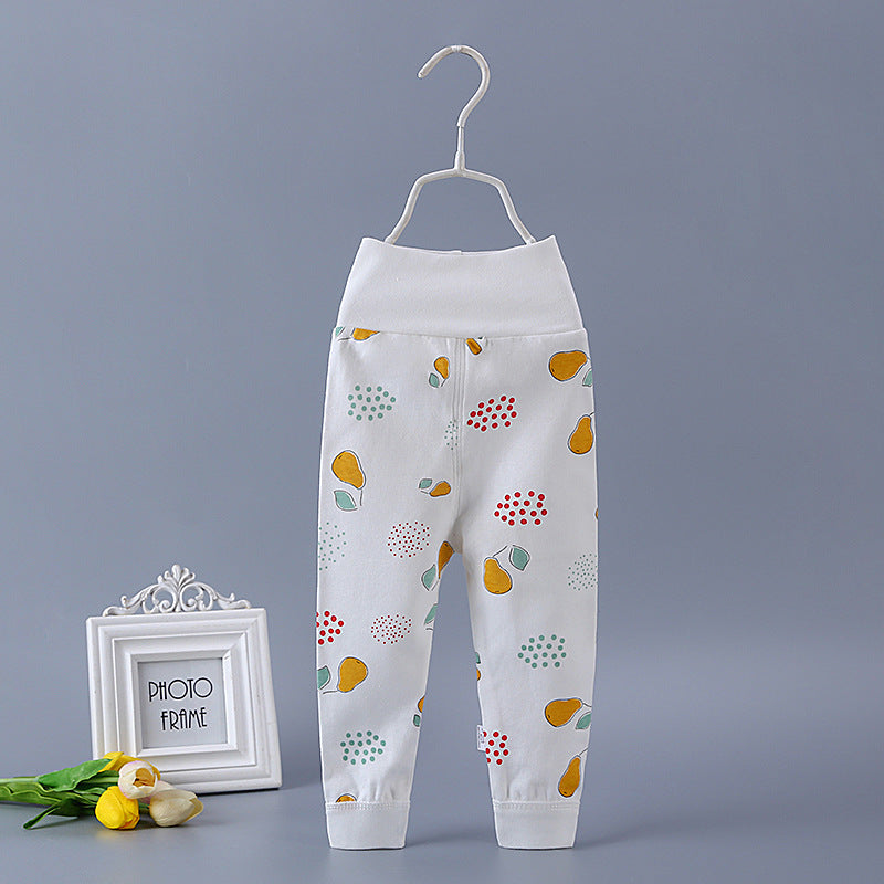 Baby high waist long johns pure cotton men's and women's children's baby spring & fall single open pants newborn kids open crotch pants