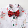 new product kidslong sleevesshirt overalls christmas printingsuit boyssuit first birthday dress