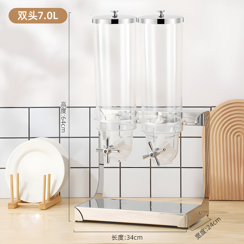 Stainless steel cereal dispenser - grain dispenser - food cereal dispenser - hotel buffet restaurant oatmeal & cereal storage bucket
