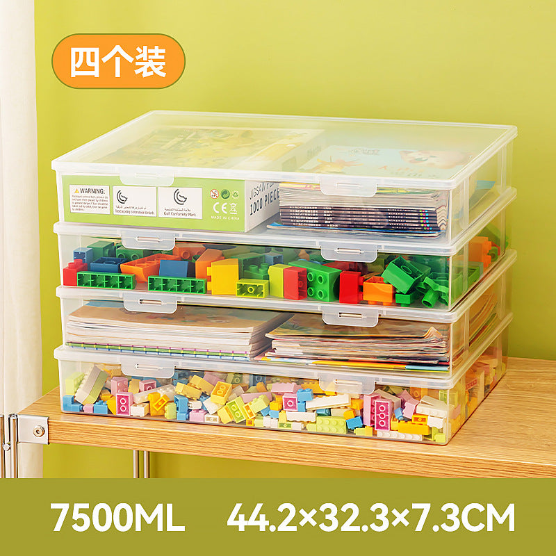 Plastic box with lid Rectangle Lego building block storage Organizing box Children's toys Transparent plastic storage box