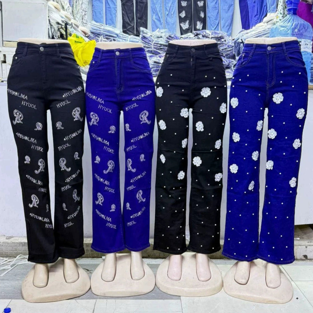 Wide-leg jeans women's jeans ready-made wide-leg sequinpants wholesale boyfriend jeans