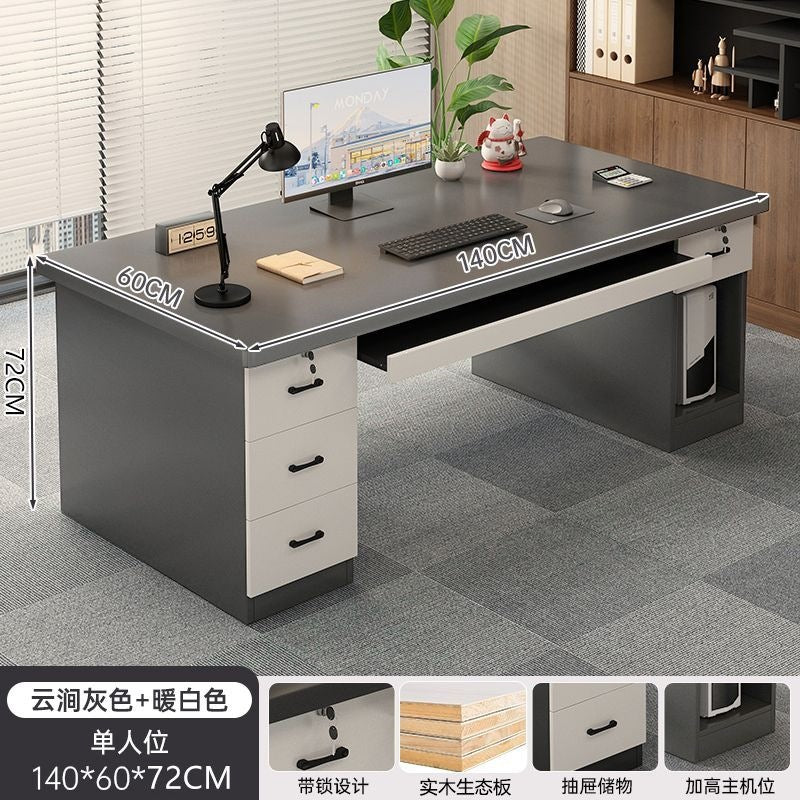 Office desk employee workstation office desk and chair set minimalist modern executive desk single person staff desktop computer table