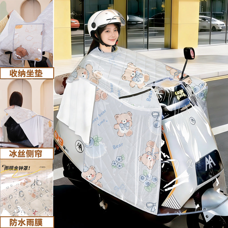 【full body waterproofing】summer electric vehicle windshield cover - sunshade, waterproof, and windproof for electric bikes