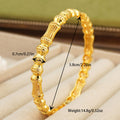 24k gold-plated copper middle eastern geometric hollow-out design women's bangle bracelet - perfect for brides, weddings, and parties