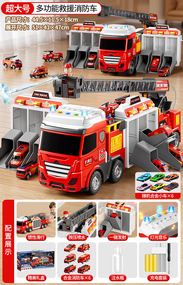New multi-functional rescue fire truck ride-on car - realistic alloy model - toy for boys and girls - birthday gift