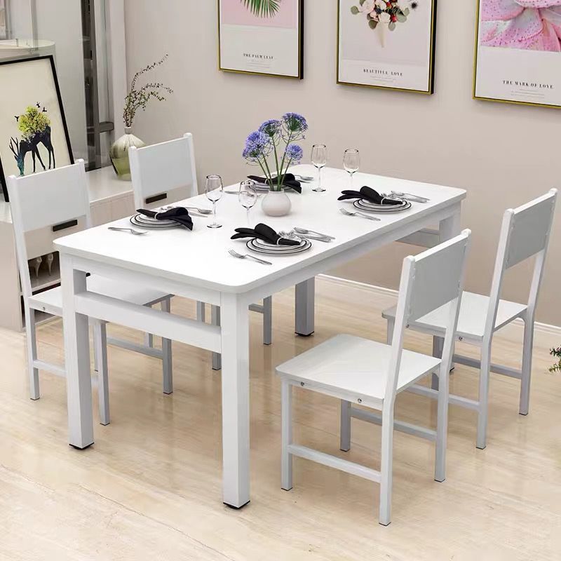Fast food restaurant rectangular table and chair set, modern minimalist dining table, 4-6 person snack shop breakfast restaurant table