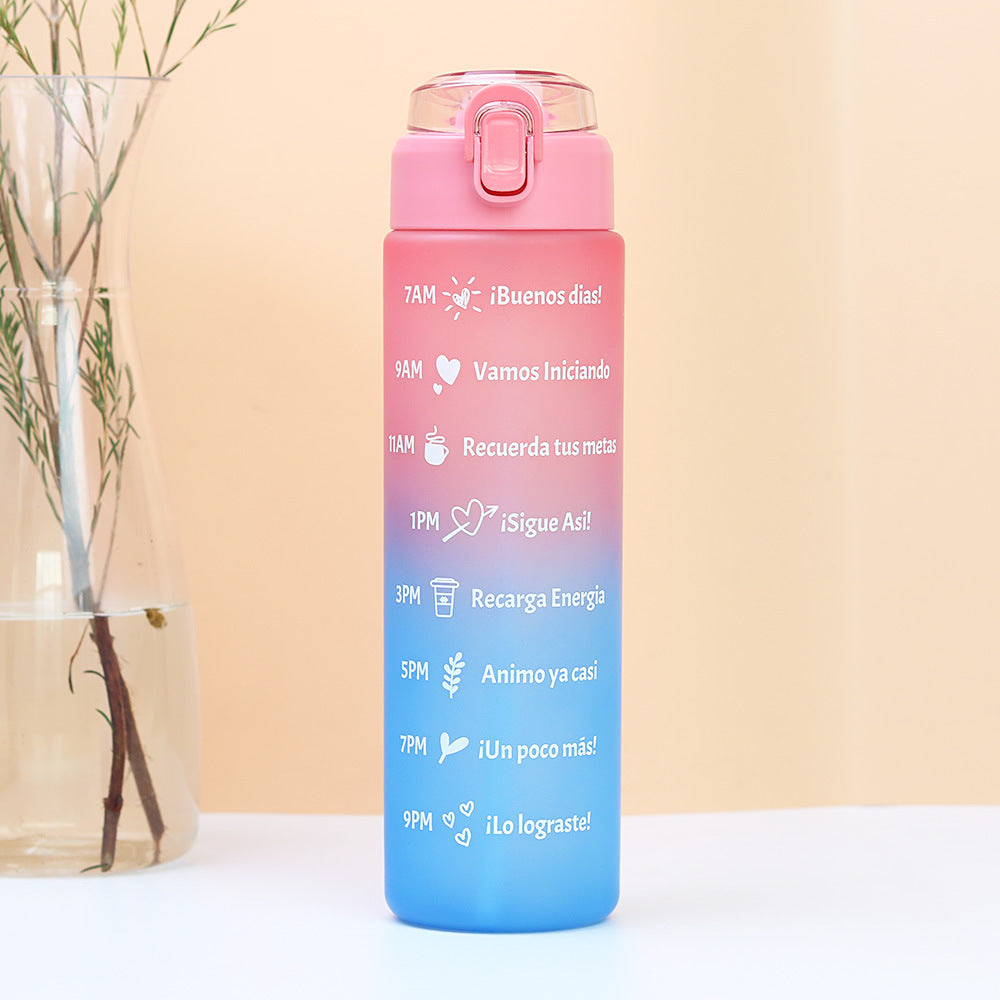 Factory customized sports water bottle portable tumbler fitness plastic water jug large capacity drop-proof cross-border straw cup