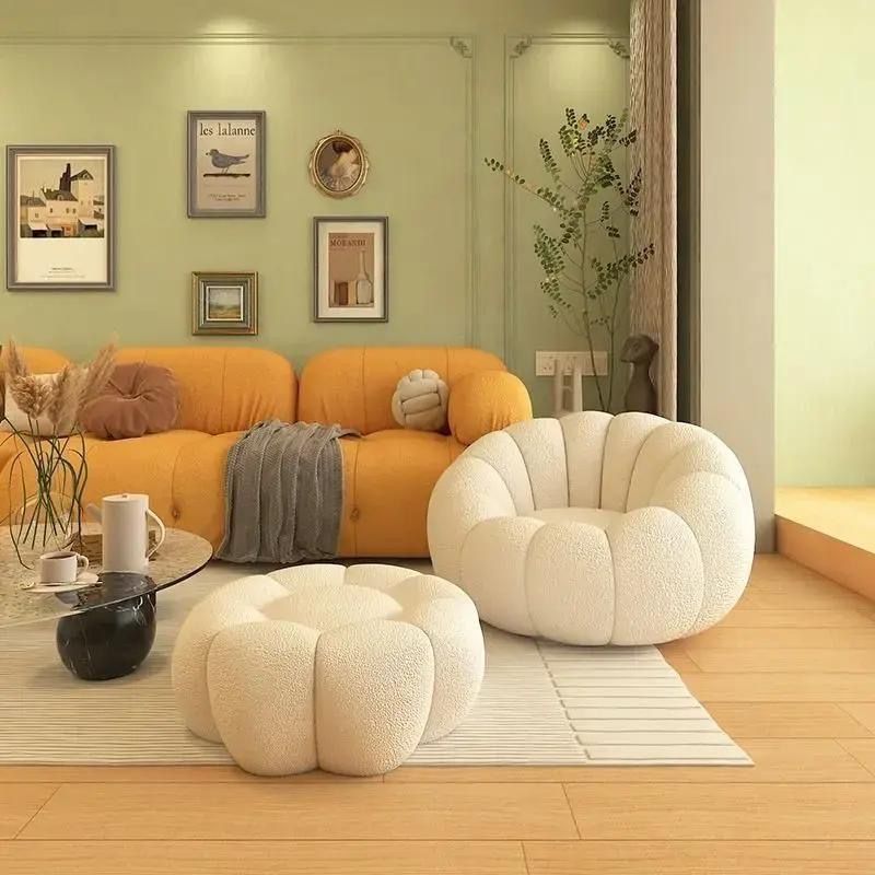 Cream lazy pumpkin tatami Internet celebrity living room small apartment rotating single sofa balcony bedroom leisure chair