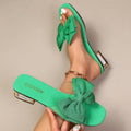 plus sizebows slippers for women new arrivalk-style transparent one-line slippers square toe metal heel thick heel slippers