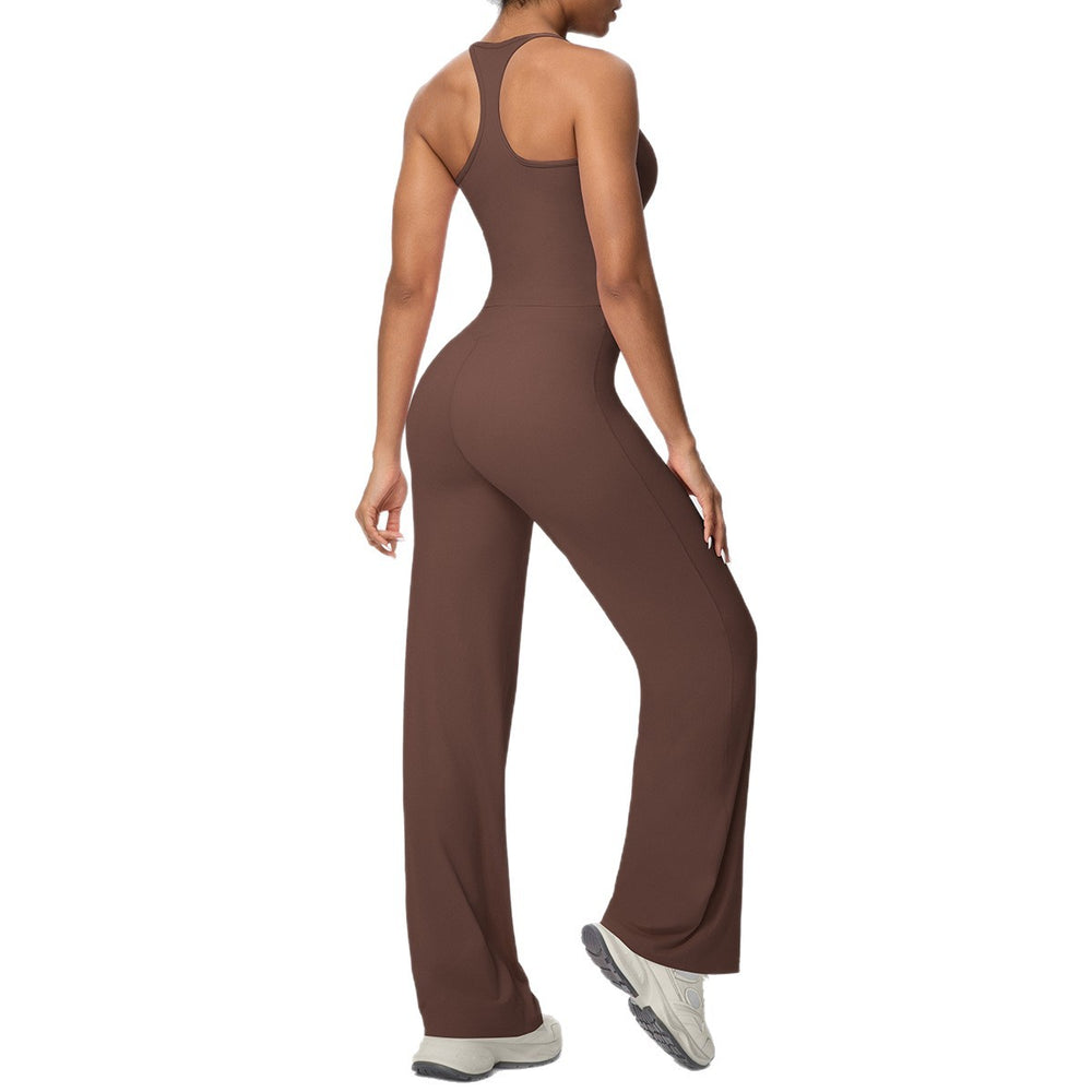 fashionpure color tight high elastic long racerback sports suit running fitness yoga clothes two-piece set