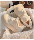 2025 winter new fleece-lined white sneakers: ins-style slip-ons, versatile, warm, and unique casual shoes for women