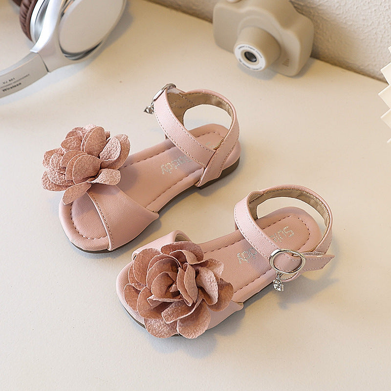 Custom girls' non-slip sandals - kids' fashion bowknot cartoon pearl princess sandals for baby girls