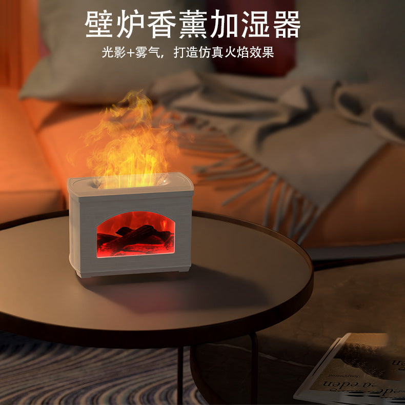 Artificial flame humidifier for home bedroom desktop usb silent large capacity atomization fragrance machine aromatherapy machine cross-border