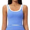 new arrival two-piece separates vestcontrast colornudefashioncasualtopsrunning sports intimates3129