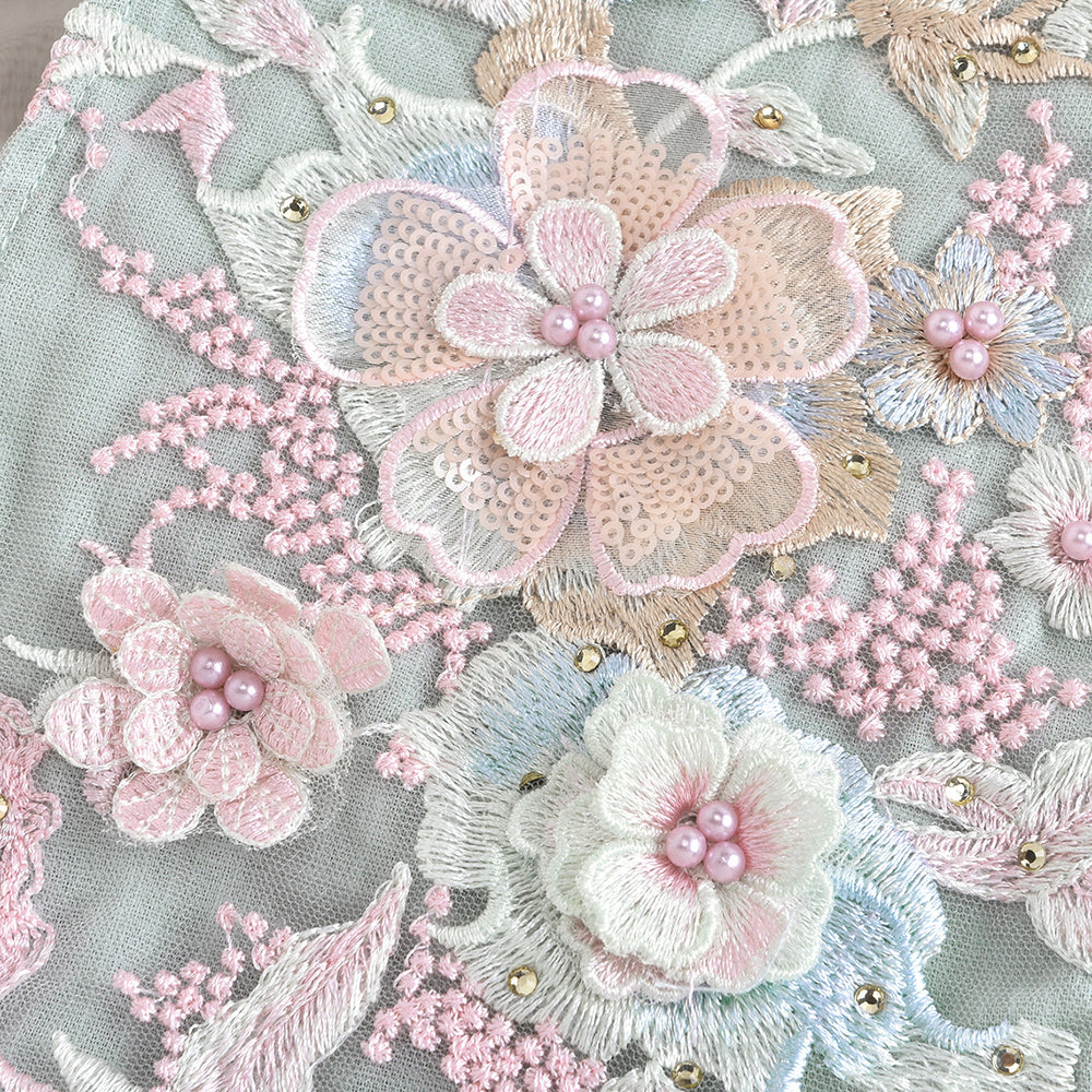 European and american cross-border e-commerce new arrival: girls' baby romper with mesh lace, beaded appliqué, and tie closure