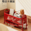 Kitchen sink storage rack countertop rag sponge dishwashing wipe steel ball drain rack vegetable sink narrow side storage rack