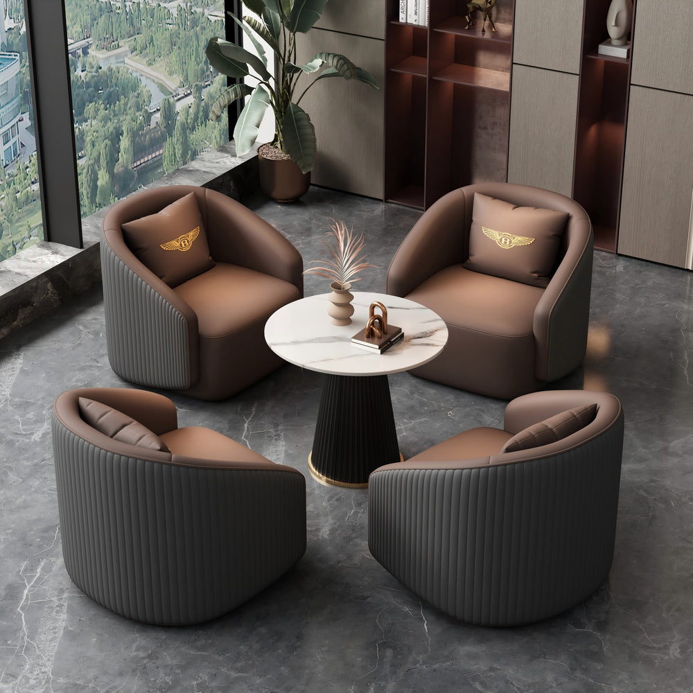 Coffee shop negotiation table and chair set, light luxury single sofa and coffee table combination, commercial beauty salon reception leisure table and chair set