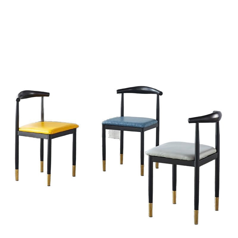 For home dining chair scandinaviancasual modern iron horn chair casual study stool imitation solid wood dining commercial back chair