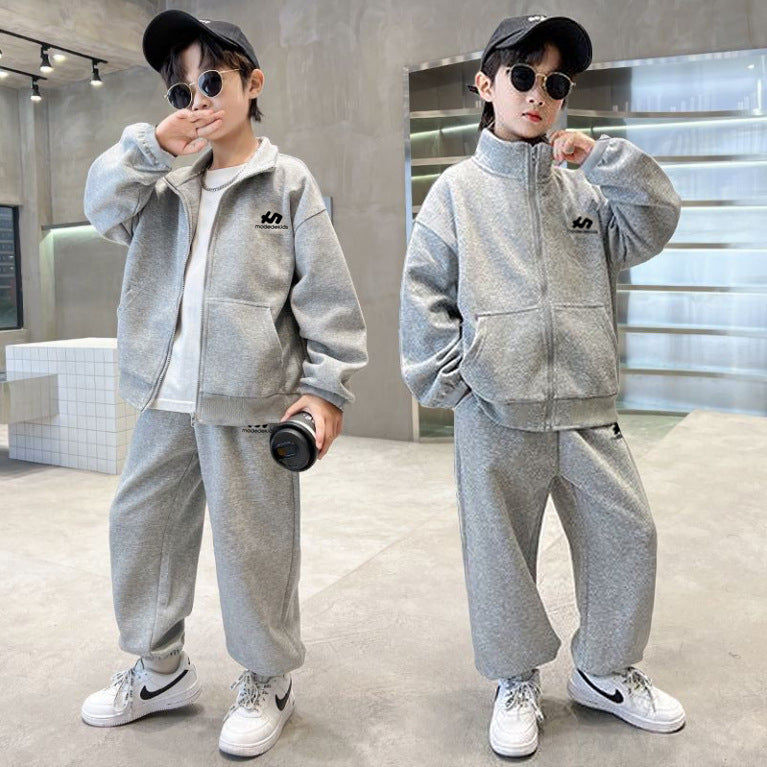 Boys' fall outfit set  new style: stylish and trendy two-piece tracksuit for older kids and teens - perfect for making a statement