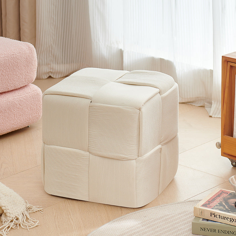 Sofa stool for home living room footrest bedroom casual low stool corduroy twist stool beige stool cross-border hot selling