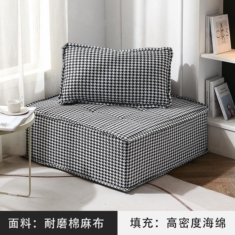 Lazy sofa apartment small apartment italian normcore living room popular technology cloth accessible luxury square single tofu sofa