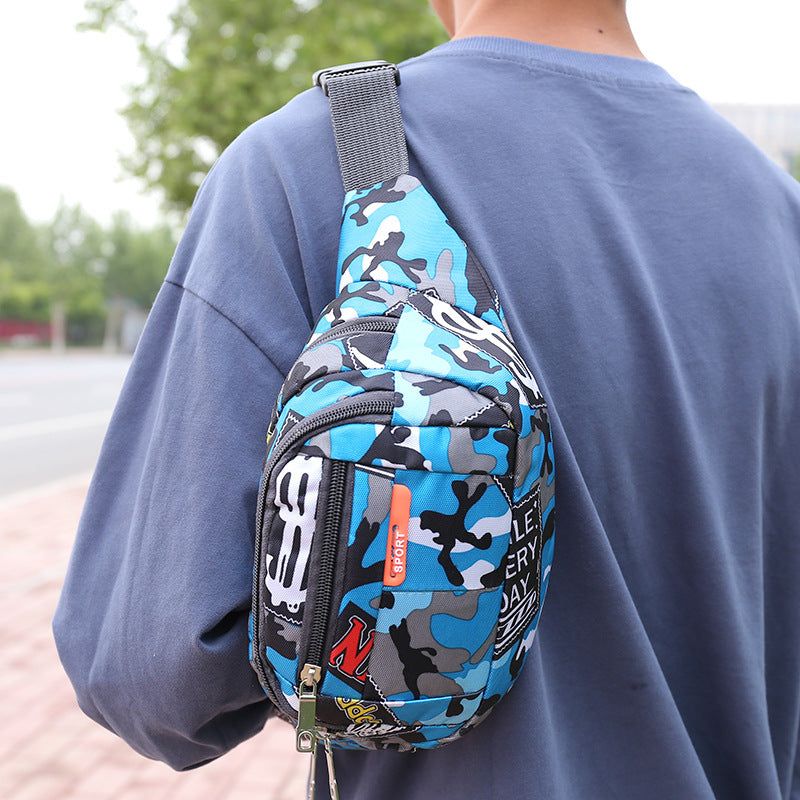 Cross-border new ins tide brand breast bag student sports fanny pack tide brand shoulder messenger bag casual men's breast bag