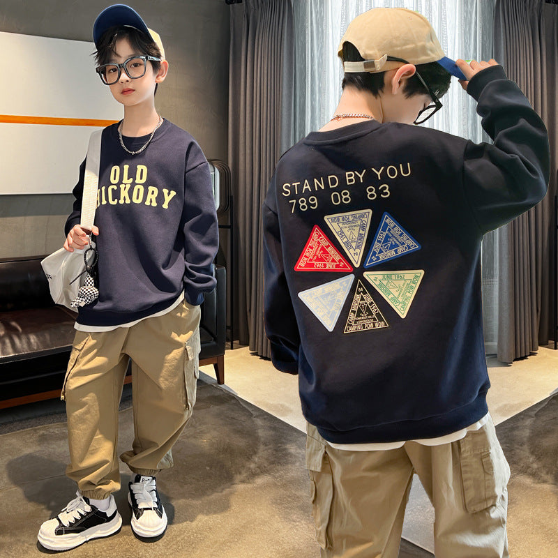 Boys' fall collection : new kids' sweatshirts - trendy and stylish spring/autumn outerwear, athletic tees, and long-sleeve base layers for older boys