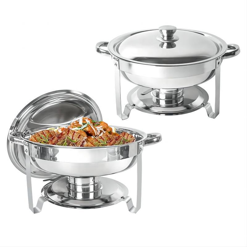Stainless steel round alcohol stove hanging stove heat preservation heating container buffet stove cross-border supply chafing dish