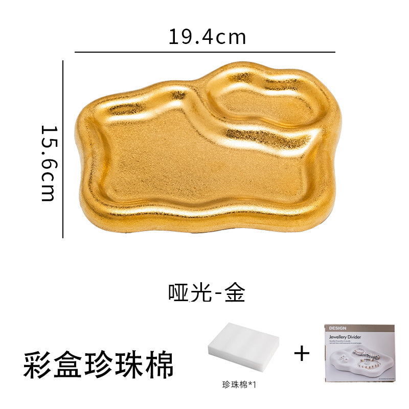 Insaccessible luxury ceramic storage jewelry tray stylish high-value desktop ornaments entrance ring key storage tray