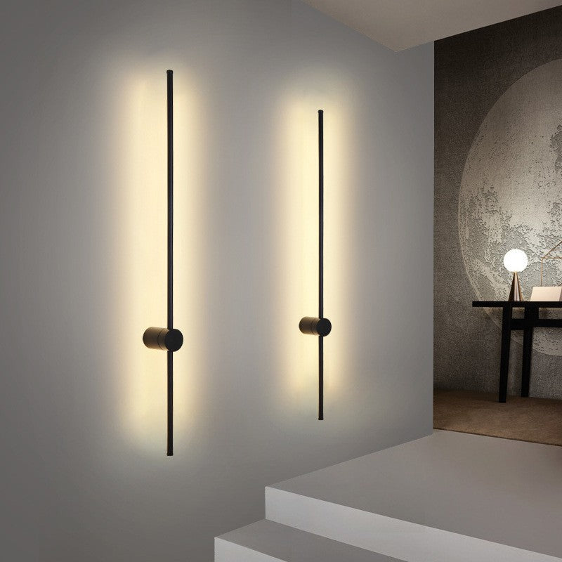 Minimalist light luxury linear wall sconce - bedroom bedside, living room background wall, simple nordic style for hallway, aisle, hotel, and restaurant lighting