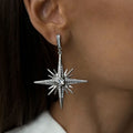 European and american cross-border cold style star earrings for women, trendy sweet and cool, irregular eight-pointed star, diamond-encrusted, light luxury earrings wholesale