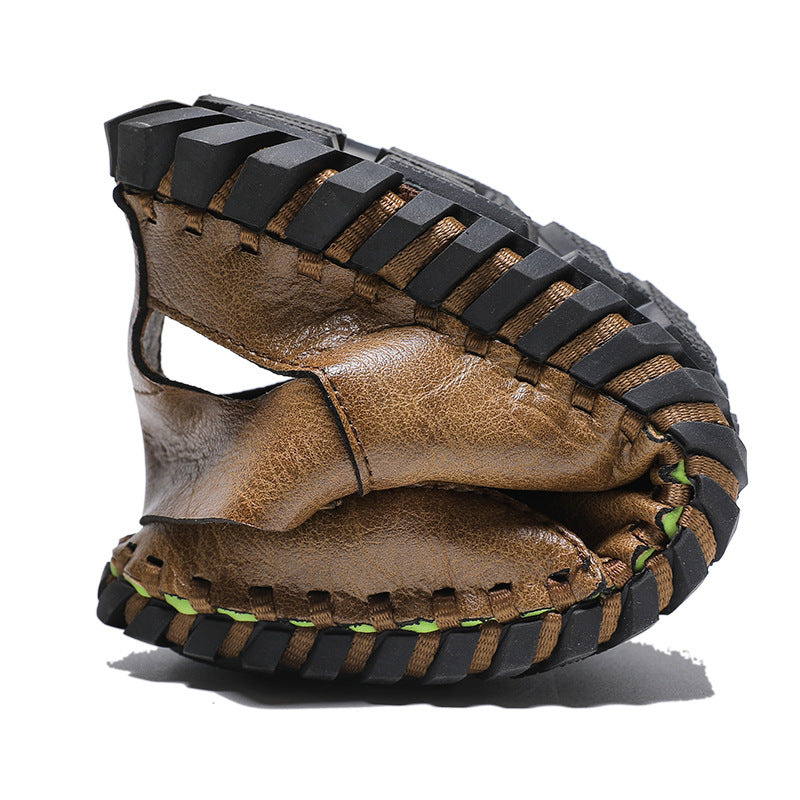 Cross-border large-size sandals men's shoes new summer breathable bag head casual men's shoes soft-soled men's beach shoes one pedal